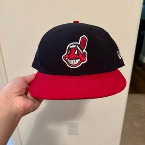 Cleveland Indians Guardians Chief Wahoo Logo Fitted Hat Cap 7 1/2